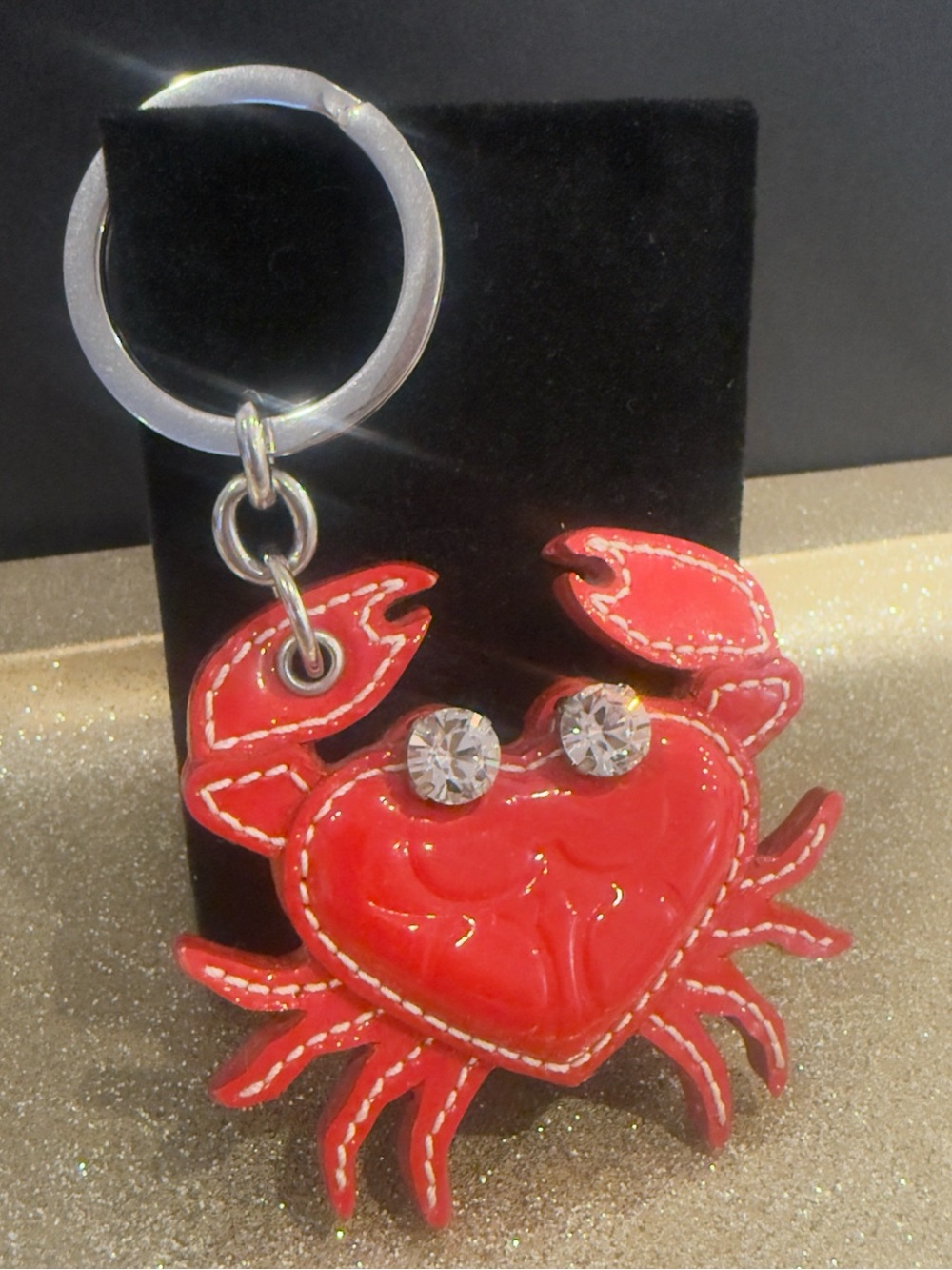 ❤️ Coach Limited Edition Red Crab Patent Leather Embossed Charm Key Ring - Rare! - Picture 2 of 15